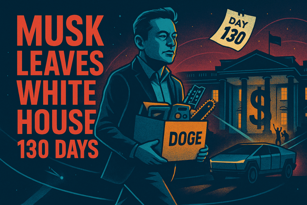 Musk exits White House after 130 turbulent days